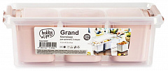 HOBBY LIFE HL021065P Контейнер для хранения GRAND розовый 3 секции 11.3x27.3x9см высокий Контейнер для хранения