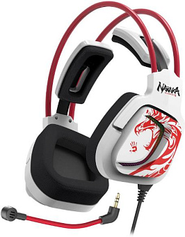 A4TECH Наушники с микрофоном Bloody G575 Naraka белый/красный 2м мониторные USB оголовье (G575 NARAKA)