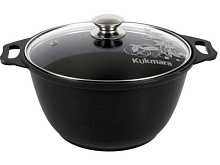 KUKMARA к31а а/пр литая 3,0л стекл/кр Кастрюля KUKMARA к31а а/пр литая 3,0л стекл/кр