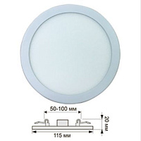 ECOLA DARV80ELC LED DOWNLIGHT (50-100MM) 8W/4200K 115X20 Светильник встраиваемый