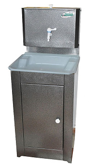 ЧИСТЮЛЯ бак полимерное покр. без ЭВН+мойка пластм. серебро Умывальник