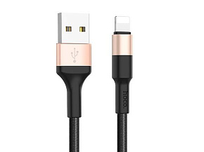 HOCO (6957531080183) X26 USB (m) - 8 Pin (m) 1.0m - черный/золотой Дата-Кабель 8 Pin