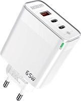 AKSBERRY (6974929200114) T50 USBC+USBC+ USBA QC3.0 65w (белый) СЗУ