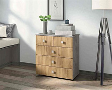 БИТЕЛ ЛОФТ-5 Бетон/дуб крафт золотой Комод