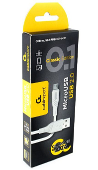 GEMBIRD/Cablexpert (17909) CCB-mUSB2-AMBMO1-CLASSIC 0.1 - 1,0 м - белый Кабель