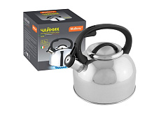 MALLONY Чайник из нерж стали со свистком "Arte" (зеркальная полировка) 2,5 л (005177) Чайник из нерж стали со свистком MALLONY "Arte" (зеркальная поли