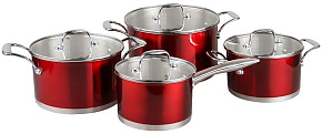 POMIDORO POMI D'ORO PSS-640028 Prezioso Набор кастрюль 18см, 20см, 24см и соусник 16см с крышками