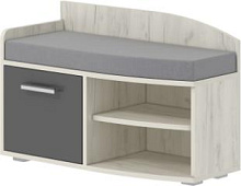 BONMEBEL Виктория 25 Тумба дуб крафт белый/антрацит (2 кор.) Тумба для обуви
