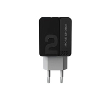 MORE CHOICE (4627151191911) NC46i 2USB 2.4A для 8-pin 1м Black Grey СЗУ