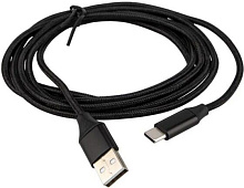 ELTRONIC USB кабель для USB Type-C 2.0м ( 1-44) 3A/60W TPE оплетка (черный) в пакете