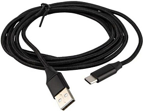 ELTRONIC USB кабель для USB Type-C 2.0м ( 1-44) 3A/60W TPE оплетка (черный) в пакете