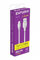 EXPLOYD EX-K-485 Дата-кабель USB - TYPE-C 1М Classic Дата-кабель круглый белый Дата-кабель