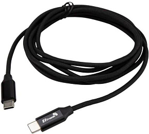 ELTRONIC Кабель Type-C to Type-C 2.0м ( 1-32) 3.0A/60W TPE оплетка (черный) в пакете
