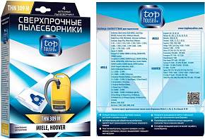 TOP HOUSE THN 309 M Сверхпрочные нетканые пылесборники 4 шт (392456) Сверхпрочные нетканые пылесборники 4 шт