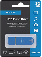 MAXVI P3 32GB sky blue, монолит с колпачком, ABS пластик, USB 2.0