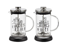 MALLONY Чайник/кофейник (кофе-пресс) MOMENTO 350 мл из боросиликатного стекла с надписью на корпусе (007530) Чайник/кофейник MALLONY (кофе-пресс) MOME