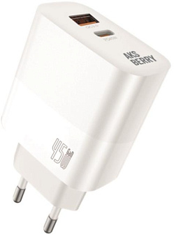 AKSBERRY (6900286950010) T45 45W PD + QC3.0, белый Сетевое ЗУ