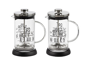 MALLONY Чайник/кофейник (кофе-пресс) MOMENTO 350 мл из боросиликатного стекла с надписью на корпусе (007530) Чайник/кофейник MALLONY (кофе-пресс) MOME