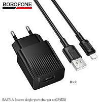 BOROFONE (6941991122576) BAS71Ai 1USB 2.1A для Lightning 8-pin Black СЗУ