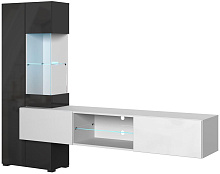 НК-МЕБЕЛЬ POINT ТИП-70 гостиная Белый/Чёрный глянец 71774993 (2 кор.) Гостиная