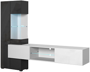 НК-МЕБЕЛЬ POINT ТИП-70 гостиная Белый/Чёрный глянец 71774993 (2 кор.) Гостиная