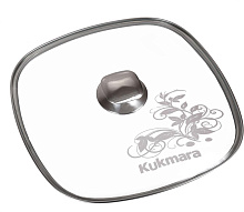 KUKMARA с28-2т112 стекл квадр 28х28см нерж/руч с деколью Крышка
