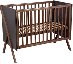 POLINI Кровать детская kids Porto 1300 графит-дуб крафт (1 кор.) Мебель для новорожденных