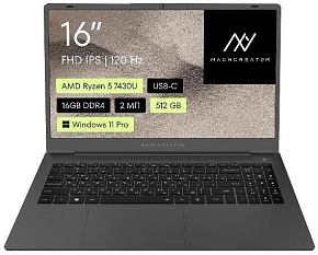 MACHCREATOR 16" One R6 Ryzen 5 7430U/16Gb/SSD512Gb/AMD Radeon Graphics/W11Pro/grey (JJ00G000HRU)