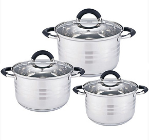 WEBBER BE-623/6 Набор посуды 6 пр Набор посуды из нерж.стали WEBBER BE-623/6 Набор посуды 6 пр