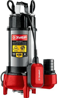 ЗУБР 450 Вт, фекальный насос с режущим механизмом (НПФ-450-Р) Фекальный насос