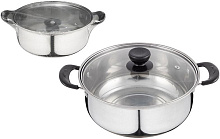 БЕЗ ТМ Кастрюля Promo, объем 2,2 л, из нержавеющей стали с крышкой из жаропрочного стекла (104614) БЕЗ ТМ Кастрюля Promo, объем 2,2 л, из нержавеющей 