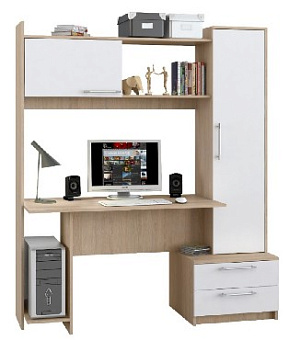 МЕБЕЛЬ-КОМПЛЕКС ДЕНВЕР исп.12 Дуб Сонома/Белый (3 уп.) Компьютерный стол