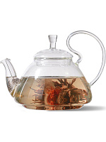 TIMA ДИКАЯ ВИШНЯ 800мл (пружина в носике) TP123 Чайник заварочный стеклянный "ДИКАЯ ВИШНЯ" (пружина в носике)