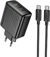 HOCO (6942007639828) CS26Aaa 1USB+2Type-C 3.0A PD 45W , Black СЗУ