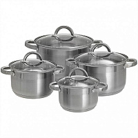 WEBBER BE-630/8 8 пр. 2,2л, 3,0л, 4,0л, 5,2л Набор посуды из нерж.стали WEBBER BE-630/8 8 пр. 2,2л, 3,0л, 4,0л, 5,2л
