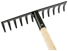 СИБРТЕХ Грабли стальные, 300х1300 мм, 12 прямых зубьев, деревянный черенок 61741 Грабли