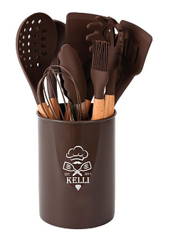 KELLI KL-01120 шоколадный Набор кухонных принадлежностей