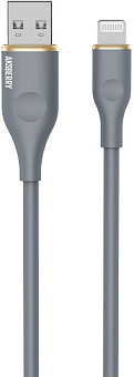 AKSBERRY (6900307860014) X162 Liquid silicone USB-A - Lightning, серый Кабель