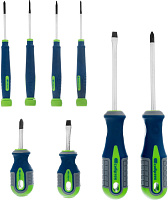 СИБРТЕХ Набор отверток универсальный, CrV, трехкомпонентные рукоятки, 8 предметов 13375