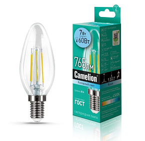 CAMELION (13453) LED7-C35-FL/845/E14/4500K Лампа