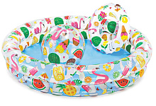 INTEX Бассейн надувной,круг, мяч (122*25см). Новый дизайн. Арт. 59460NP Бассейн надувной