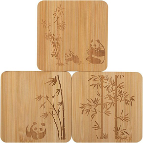 MALLONY Набор из 3 подставок под горячее бамбука Foresta di bambu, р-р: 10*10*0,8 см (985990)