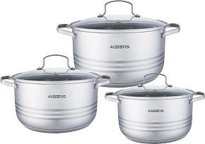 ALBERG AL-2007 (7,6л; 9,8л; 12л) Набор кастрюль ALBERG AL-2007