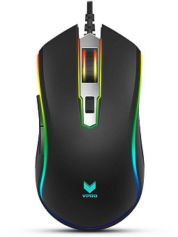 RAPOO V25S Black Мышь проводная