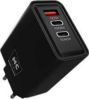 MORE CHOICE (4620202555625) NC90 1USB+2Type-C 3.0A PD 45W Black СЗУ