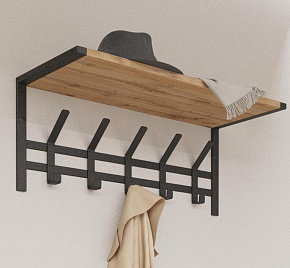 ЗМИ Торонто 21Д с полкой черная ВСПТ21Д Ч Вешалка настенная