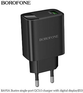 BOROFONE (6941991120428) BA95A СЗУ 1USB 3.0A QC3.0 18W , черный СЗУ