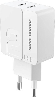 MORE CHOICE (4627151191768) NC46a 2USB 2.4A для Type-C 1м White СЗУ