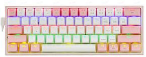 REDRAGON (70672) Fizz Радужн,61 клав,тих,бело-розов. Клавиатура