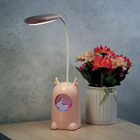 REXANT (609-004) розовый Светильник настольный Click Lite с ночником на основании, LED, 6 Вт, 4000 К Светильник настольный